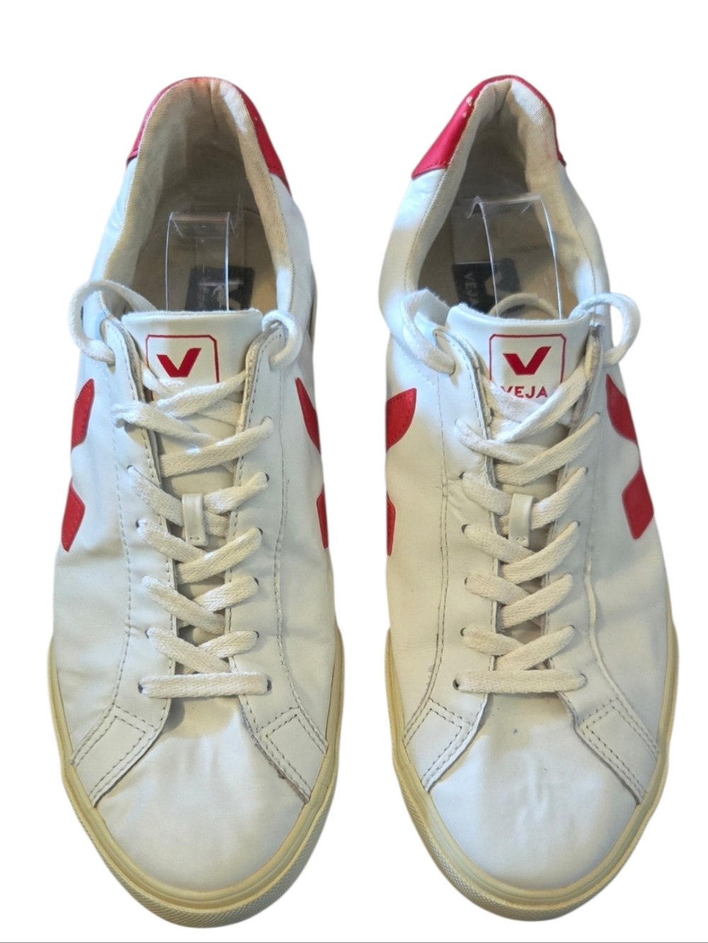 Veja Esplar Men's Sneakers White Red Leather Size 11 EU 44 Made in Brazil 🌿